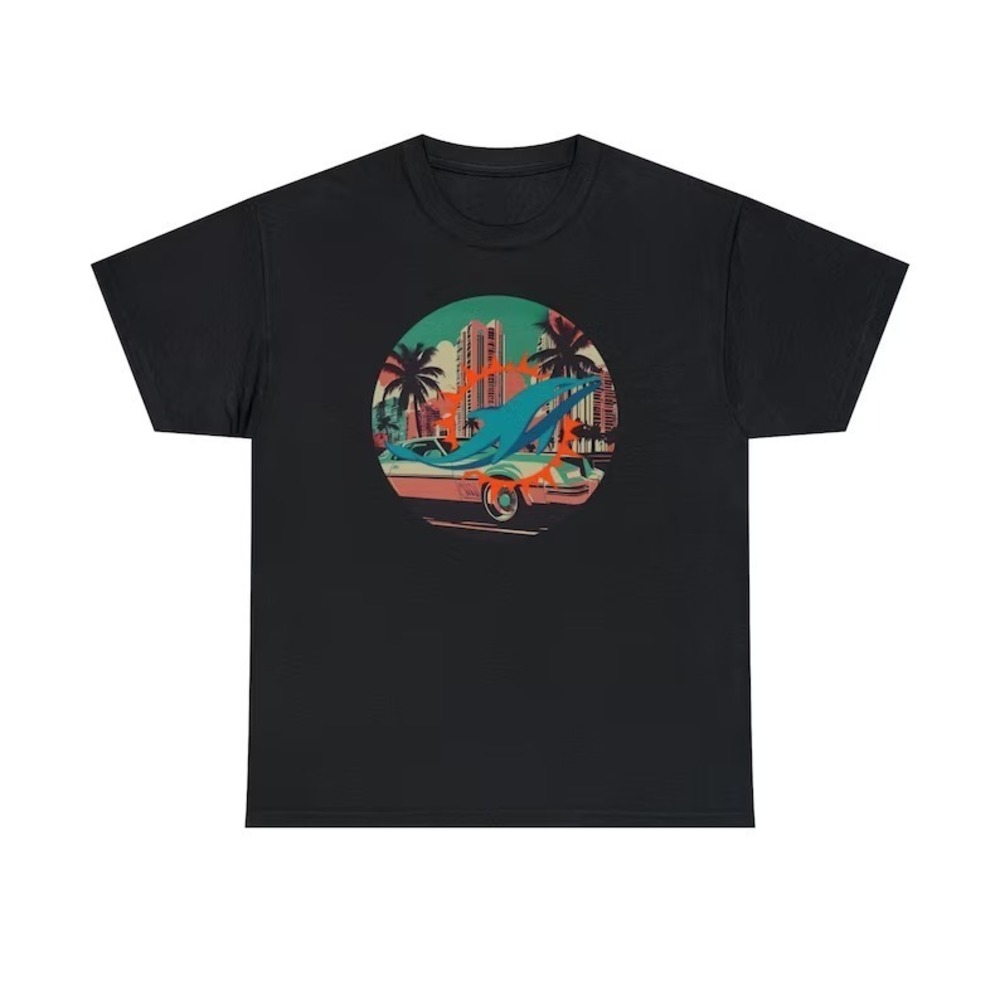 Miami Dolphins Vice Unisex Heavy Cotton Tee